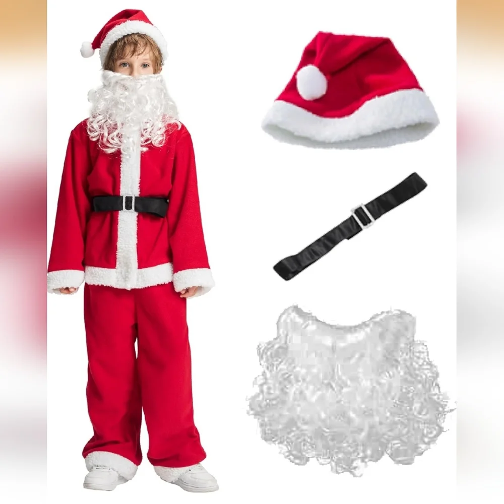 NWT IKALI Christmas Santa Claus CosTUME, Size 7-8 Years